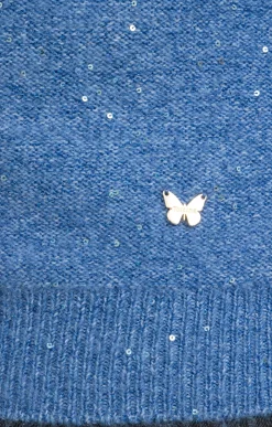 Toscane Boutique Pulls & Cardigans|Pull col V avec strass PETROLE