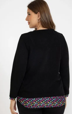 Toscane Boutique Pulls & Cardigans|Pull 2-en-1 avec collier NOIR