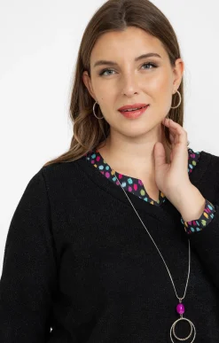 Toscane Boutique Pulls & Cardigans|Pull 2-en-1 avec collier NOIR