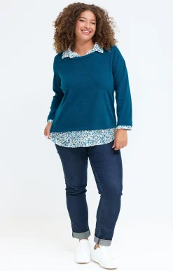 Toscane Boutique Pulls & Cardigans|Pull 2-en-1 empiècement fantaisie CANARD