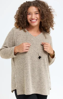 Toscane Boutique Pulls & Cardigans|Pull en maille brillante et collier AVOINE