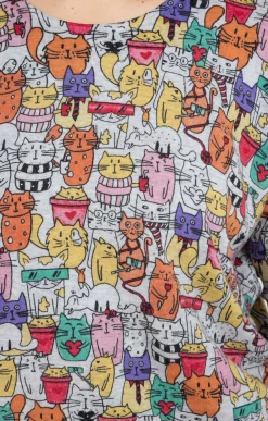 Toscane Boutique Pulls & Cardigans|Pull imprimé chat avec strass GRIS MOYEN