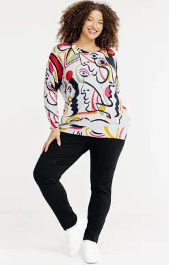 Toscane Boutique Pulls & Cardigans|Pull imprimé fantaisie avec strass GRIS MOYEN