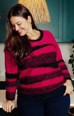 Toscane Boutique Pulls & Cardigans|Pull patch FUCHSIA