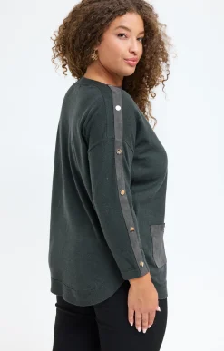 Toscane Boutique Pulls & Cardigans|Pull patch à poches KAKI