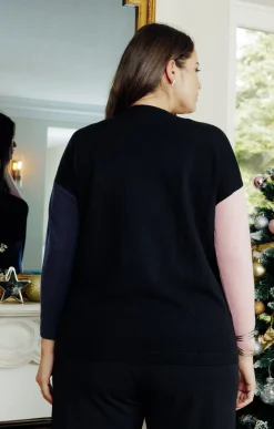 Toscane Boutique Pulls & Cardigans|Pull patch avec strass ROSE POUDRE