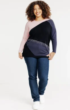 Toscane Boutique Pulls & Cardigans|Pull patch avec strass ROSE POUDRE