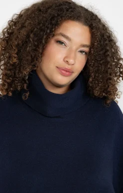 Toscane Boutique Pulls & Cardigans|Pull poncho avec franges MARINE