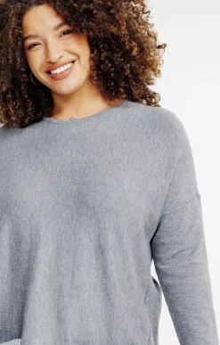 Toscane Boutique Pulls & Cardigans|Pull uni avec poches GRIS MOYEN