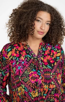 Toscane Boutique Robes|Robe longue crépon MULTICOLORE