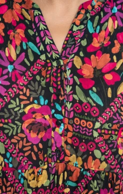 Toscane Boutique Robes|Robe longue crépon MULTICOLORE