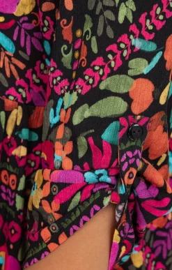 Toscane Boutique Robes|Robe longue crépon MULTICOLORE