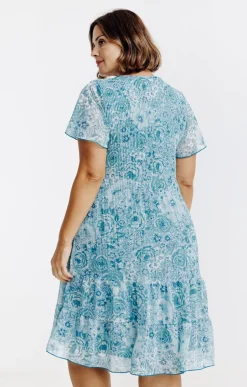 Toscane Boutique Robes|Robe plissée imprimé floral CANARD