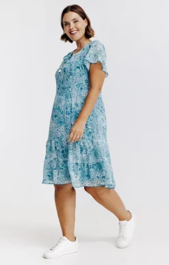 Toscane Boutique Robes|Robe plissée imprimé floral CANARD