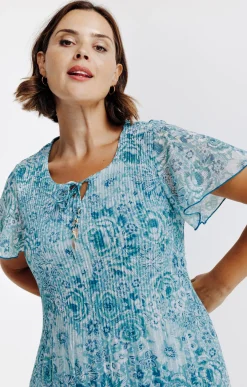 Toscane Boutique Robes|Robe plissée imprimé floral CANARD