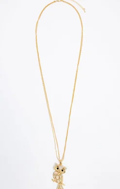 Toscane Boutique Accessoires|Sautoir chouette multichaine DORE