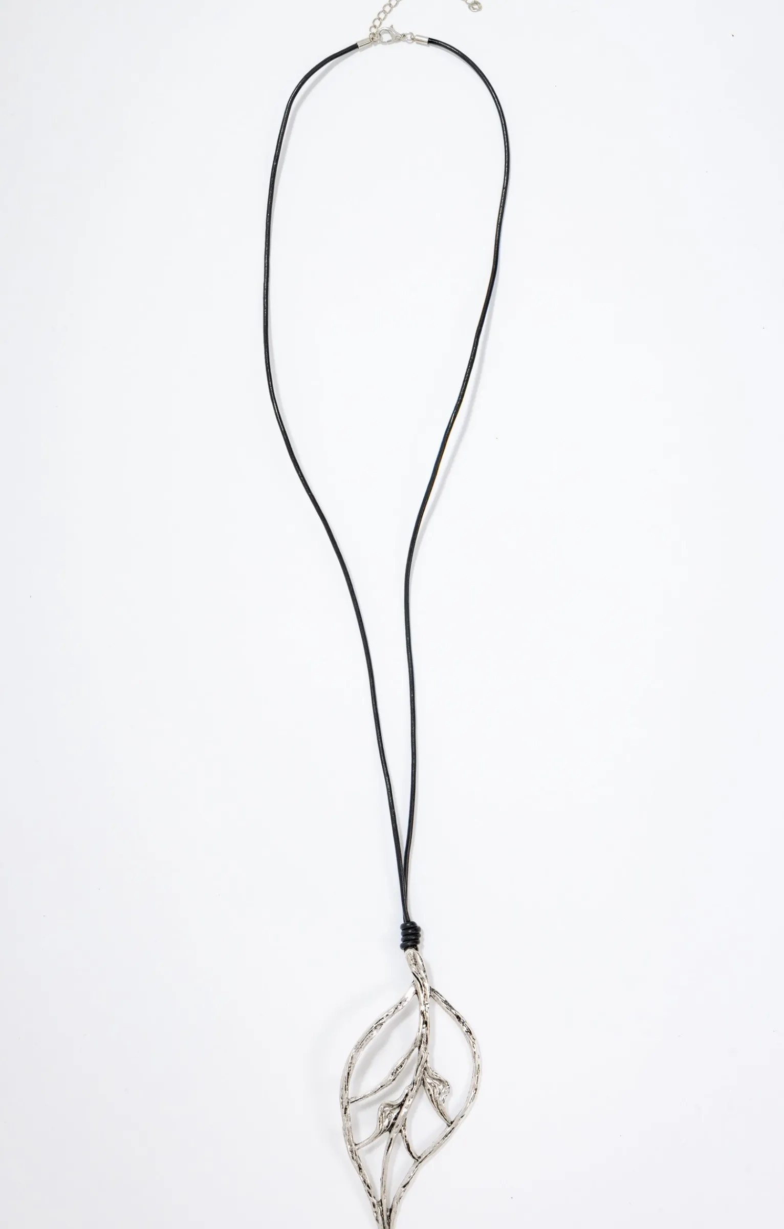 Toscane Boutique Accessoires|Sautoir grosse feuille silver ARGENT