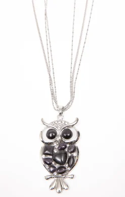 Toscane Boutique Accessoires|Sautoir hibou multi chaine ARGENT