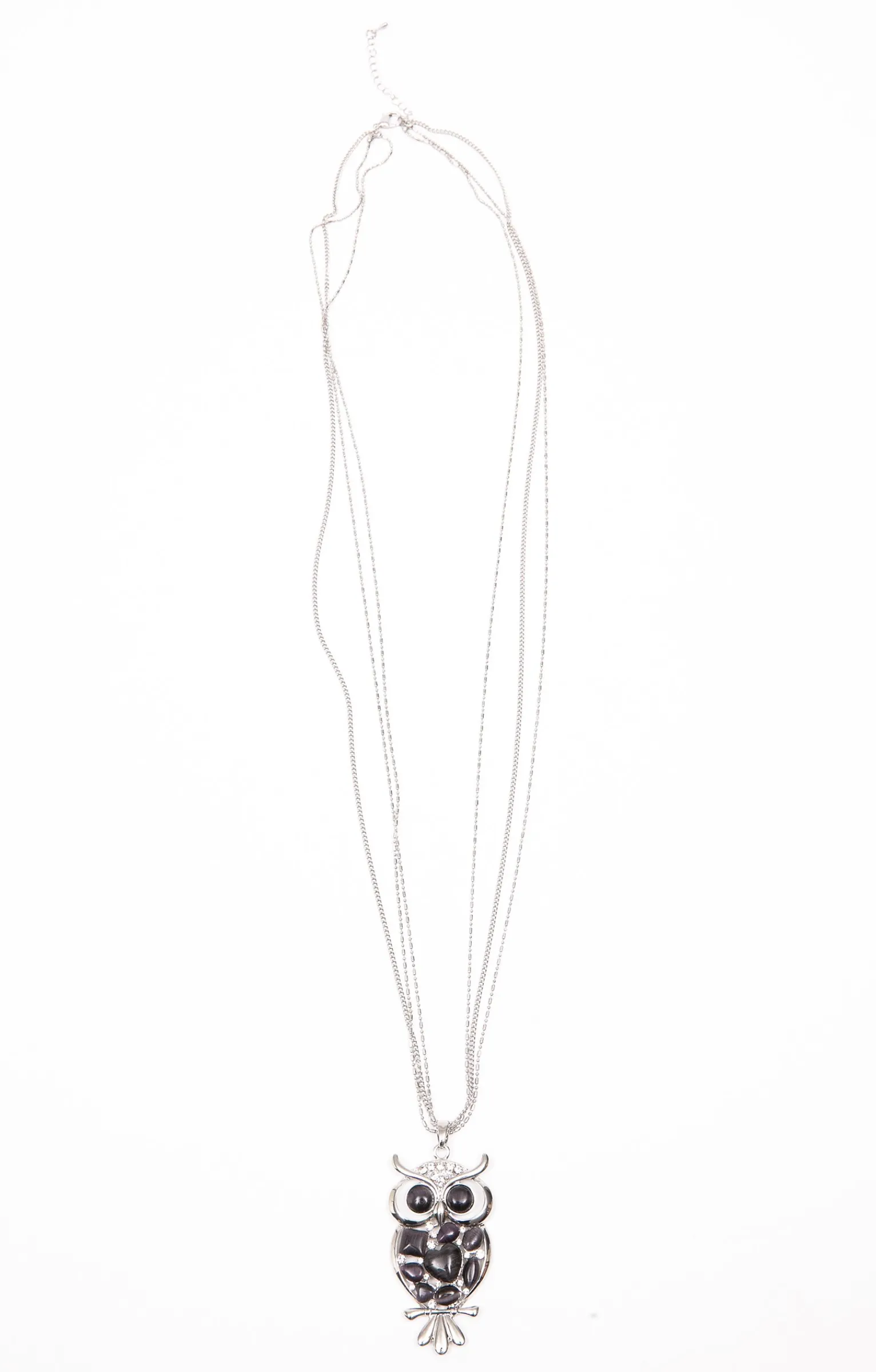 Toscane Boutique Accessoires|Sautoir hibou multi chaine ARGENT