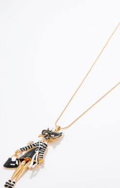 Toscane Boutique Accessoires|Sautoir poupée chat chic NOIR