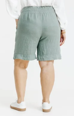 Toscane Boutique Pantalons|Short large en lin KAKI CLAIR