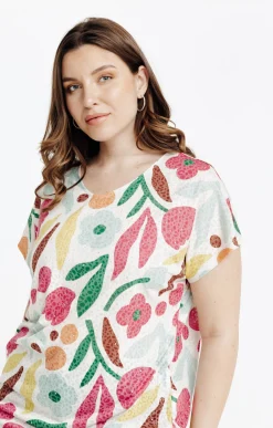 Toscane Boutique Tee-shirts|Tee-shirt à imprimé floral BLANC