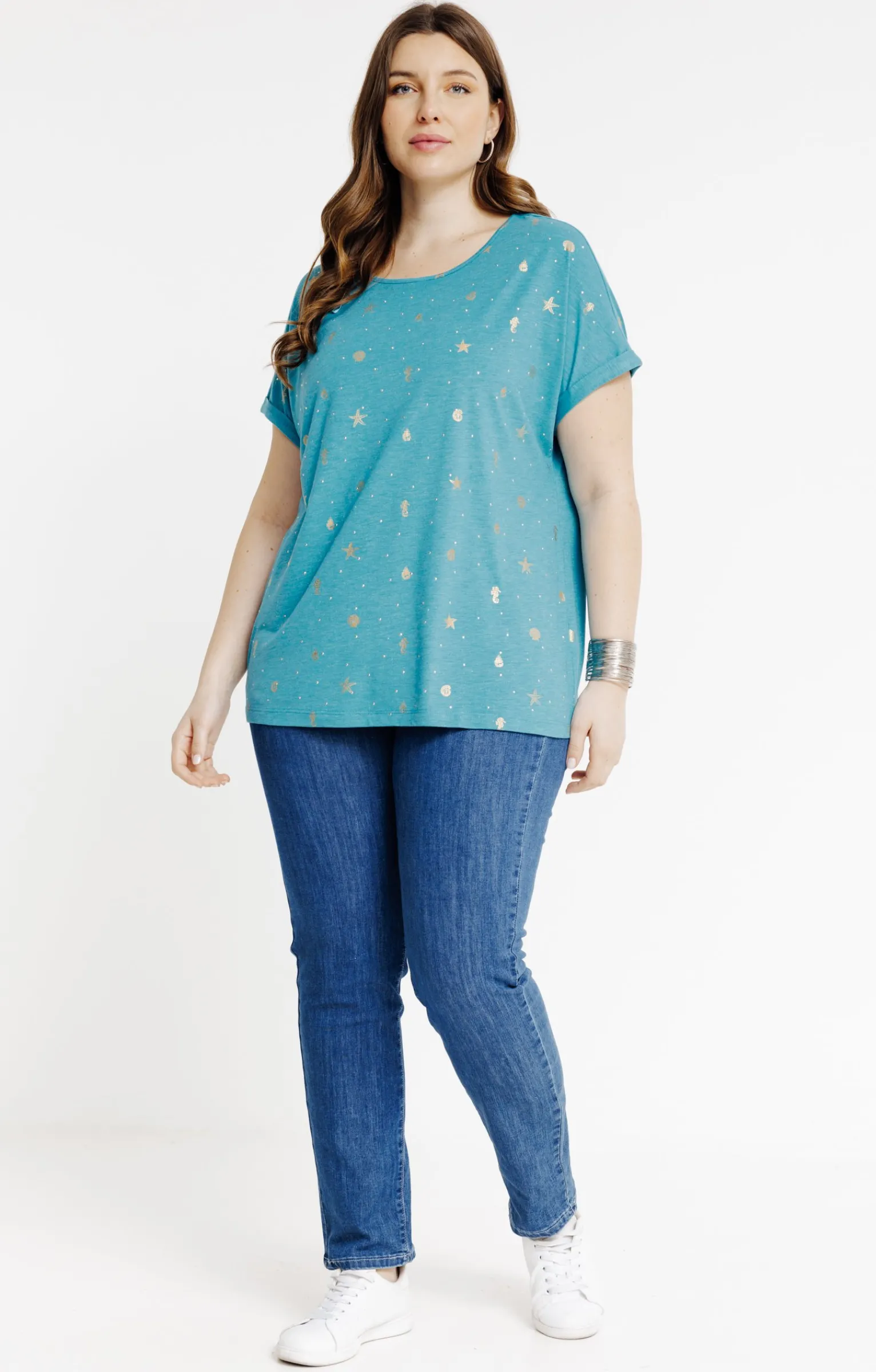 Toscane Boutique Tee-shirts|Tee-shirt à imprimé foil TURQUOISE