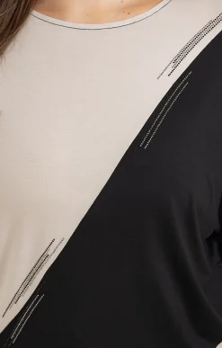 Toscane Boutique Tee-shirts|Tee-shirt bicolore NOIR