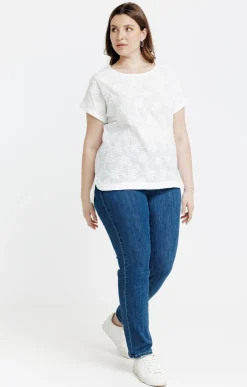 Toscane Boutique Tee-shirts|Tee-shirt bi-matière avec jacquard en 3D BLANC