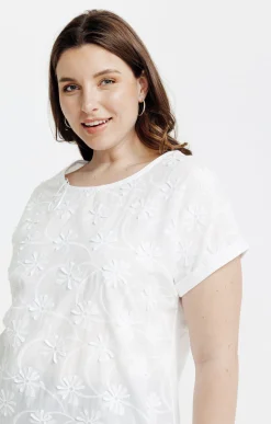 Toscane Boutique Tee-shirts|Tee-shirt bi-matière avec jacquard en 3D BLANC