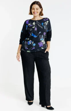 Toscane Boutique Tee-shirts|Tee-shirt bi-matière imprimé visages NOIR