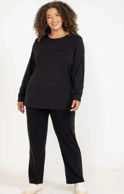 Toscane Boutique Tee-shirts|Tee-shirt col bateau NOIR