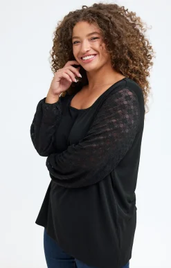 Toscane Boutique Tee-shirts|Tee-shirt col carré NOIR