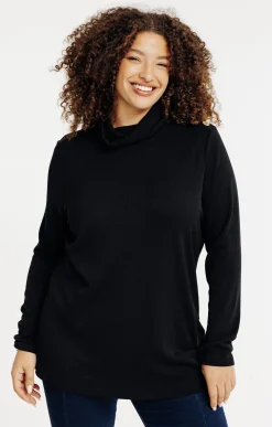 Toscane Boutique Tee-shirts|Tee-shirt col roulé NOIR