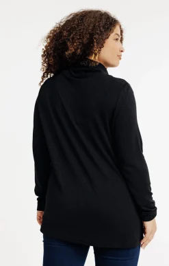 Toscane Boutique Tee-shirts|Tee-shirt col roulé NOIR