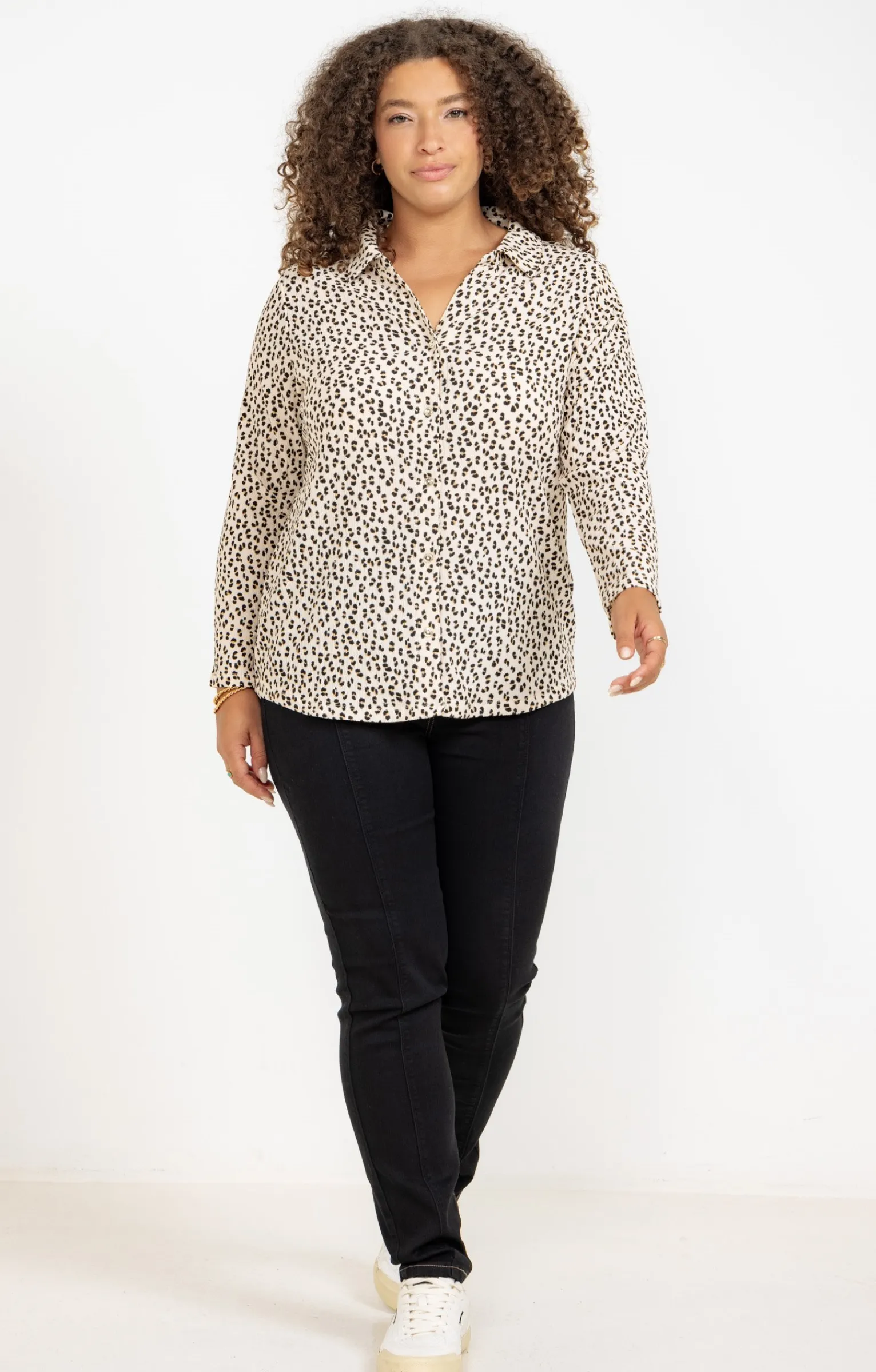 Toscane Boutique Tee-shirts|Tee-shirt effet chemise léopard CREME