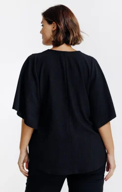 Toscane Boutique Tee-shirts|Tee-shirt forme poncho NOIR