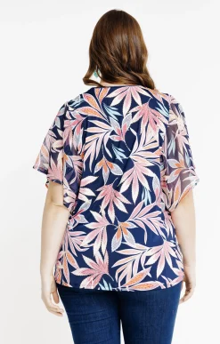 Toscane Boutique Tee-shirts|Tee-shirt forme poncho imprimé ROSE BARBIE