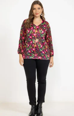 Toscane Boutique Tee-shirts|Tee-shirt imprimé à fleurs et collier CLEMATITE