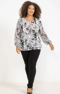 Toscane Boutique Tee-shirts|Tee-shirt imprimé avec collier IVOIRE