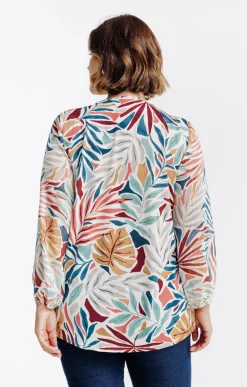 Toscane Boutique Tee-shirts|Tee-shirt imprimé avec collier BRIQUE