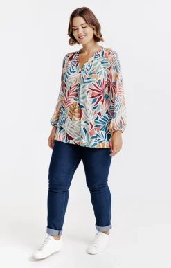 Toscane Boutique Tee-shirts|Tee-shirt imprimé avec collier BRIQUE