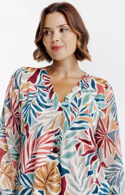 Toscane Boutique Tee-shirts|Tee-shirt imprimé avec collier BRIQUE