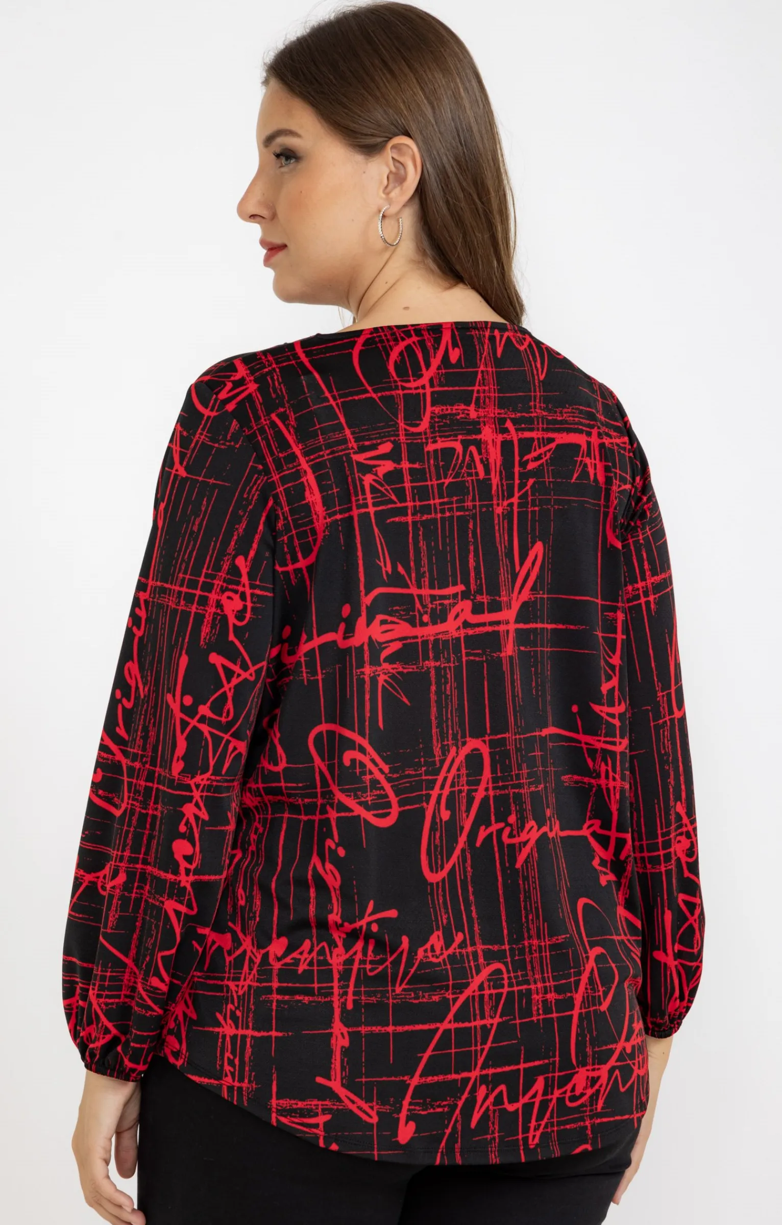 Toscane Boutique Tee-shirts|Tee-shirt imprimé avec collier NOIR