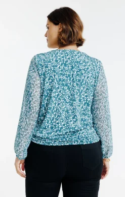 Toscane Boutique Tee-shirts|Tee-shirt imprimé avec collier LAPIS