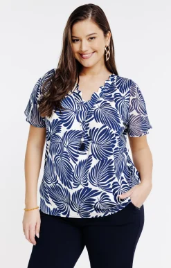 Toscane Boutique Tee-shirts|Tee-shirt imprimé bicolore MARINE