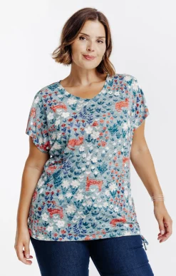 Toscane Boutique Tee-shirts|Tee-shirt imprimé chats KAKI CLAIR