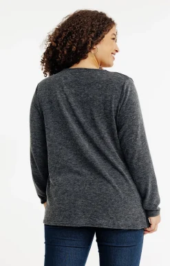 Toscane Boutique Tee-shirts|Tee-shirt imprimé 2-en-1 avec gilet ANTHRACITE