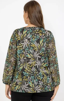 Toscane Boutique Tee-shirts|Tee-shirt imprimé feuillage KAKI