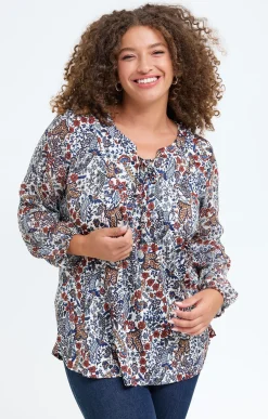 Toscane Boutique Tee-shirts|Tee-shirt imprimé fleuri BLEU